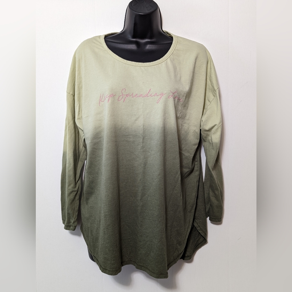 Women's New Directions tie-dye long sleeve shirt "Keep Spending Love" Size XL